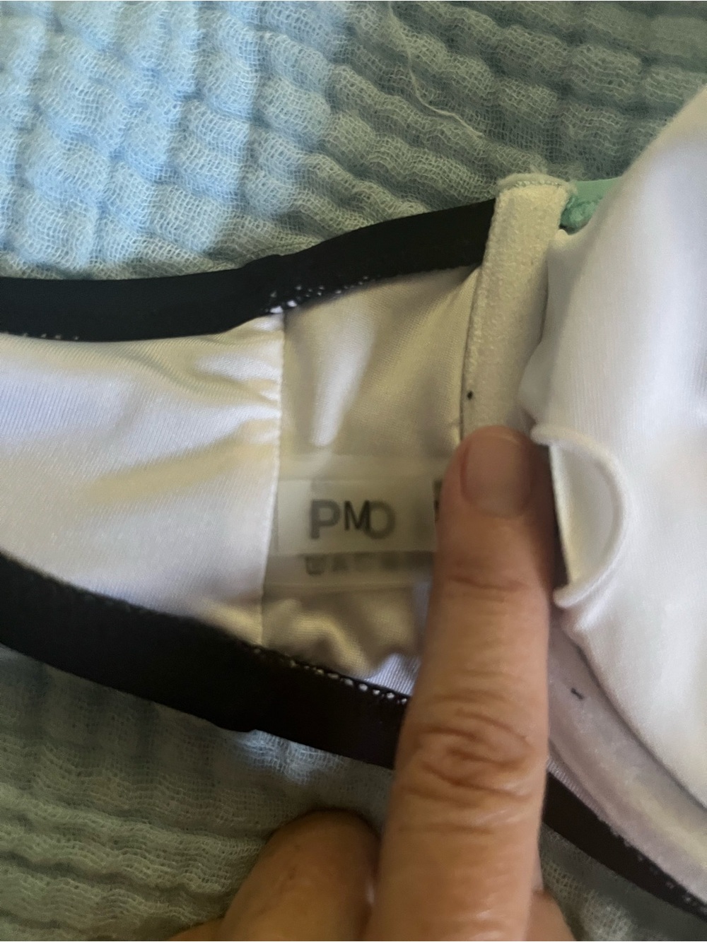 Mint & Black Two-Tone! Bikini Top Has Underwire Bra! High Waisted- Petite Medium - Picture 2 of 11